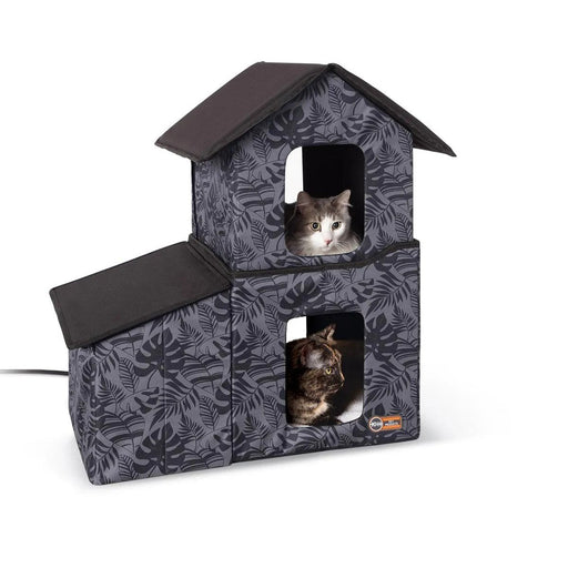 Photo of K&H Pet Products-K&H Pet Products Outdoor Two-Story Kitty House with Dining Room-Heated-Gray-from Pet Wish Pros