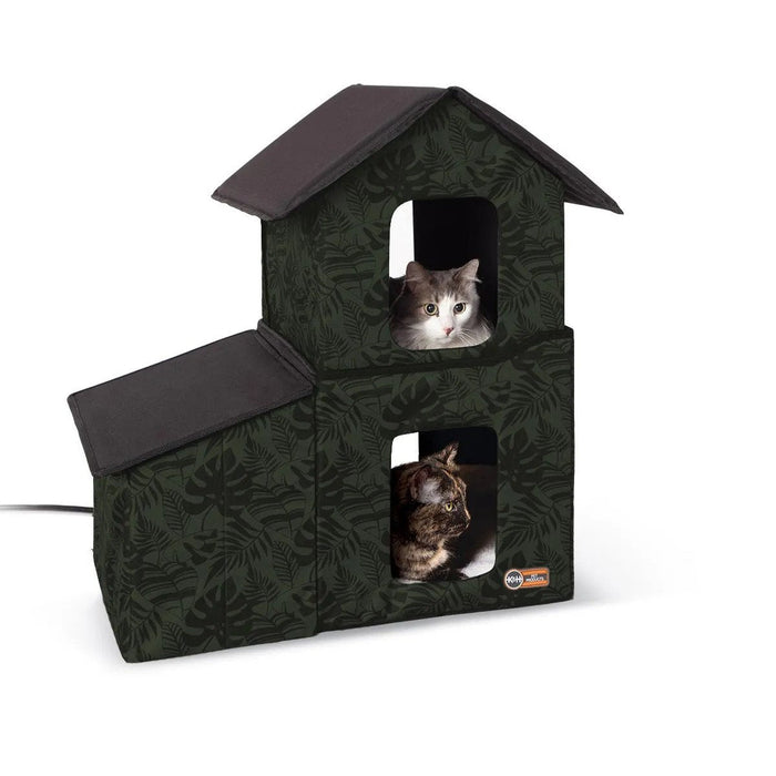 Photo of K&H Pet Products-K&H Pet Products Outdoor Two-Story Kitty House with Dining Room-Heated-Green-from Pet Wish Pros