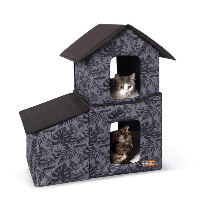 Photo of K&H Pet Products-K&H Pet Products Outdoor Two-Story Kitty House with Dining Room-Unheated-Gray-from Pet Wish Pros