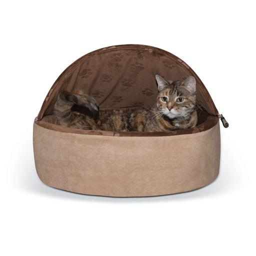 Photo of K&H Pet Products-K&H Pet Products Self-Warming Kitty Bed Hooded-Large-Chocolate/Tan-from Pet Wish Pros