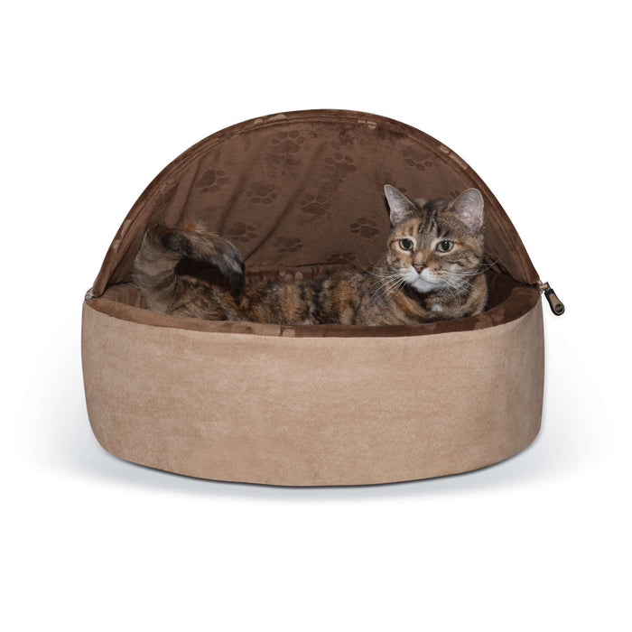 Photo of K&H Pet Products-K&H Pet Products Self-Warming Kitty Bed Hooded-Large-Chocolate/Tan-from Pet Wish Pros