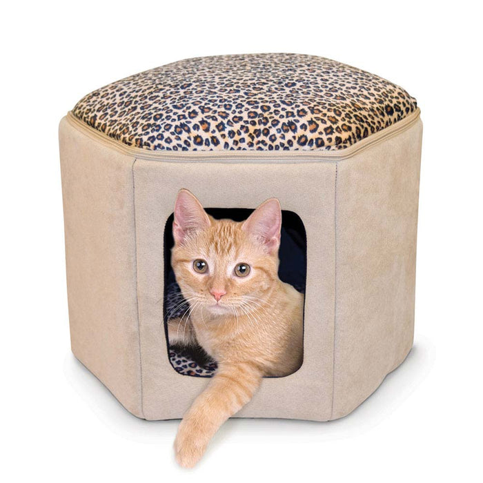 Photo of K&H Pet Products-K&H Pet Products Thermo-Kitty Sleephouse-Tan / Leopard-from Pet Wish Pros