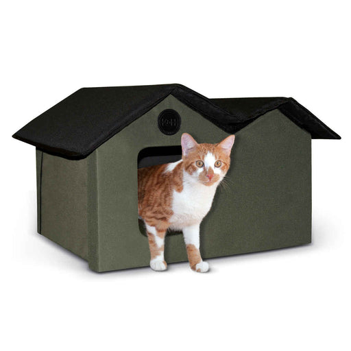 Photo of K&H Pet Products-K&H Pet Products Unheated Outdoor Kitty House Extra Wide-Olive-from Pet Wish Pros