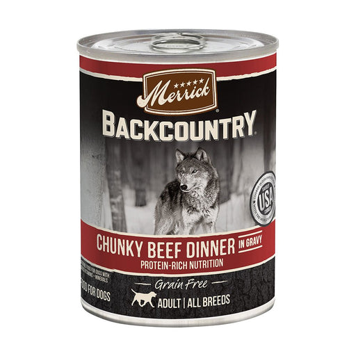 Photo of Merrick Pet Care-Merrick Backcountry Grain-Free Adult Canned Dog Food-Chunky Beef-(12.7 oz) [12 count]-from Pet Wish Pros