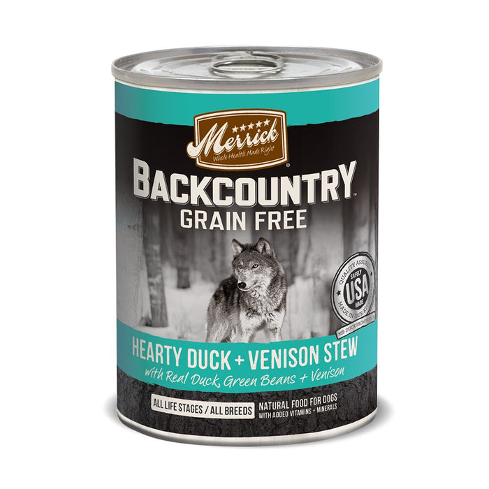 Photo of Merrick Pet Care-Merrick Backcountry Grain-Free Adult Canned Dog Food-Hearty Duck and Venison Stew-(12.7 oz) [12 count]-from Pet Wish Pros