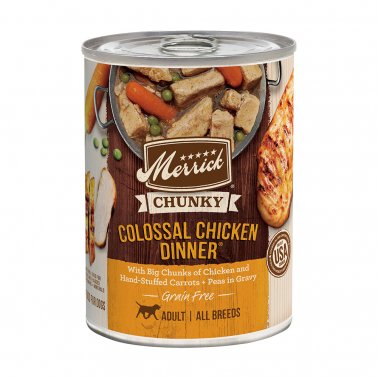 Photo of Merrick Pet Care-Merrick Chunky Grain-Free Adult Canned Dog Food-Colossal chicken-(12.7 oz) [12 count]-from Pet Wish Pros