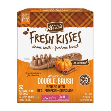 Photo of Merrick Pet Care-Merrick Fresh Kisses Seasonal Pumpkin and Cinnamon Double Brush Dog Treats-from Pet Wish Pros