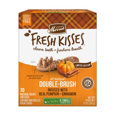 Photo of Merrick Pet Care-Merrick Fresh Kisses Seasonal Pumpkin and Cinnamon Double Brush Dog Treats-from Pet Wish Pros