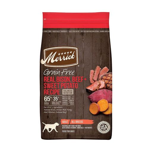 Photo of Merrick Pet Care-Merrick Grain-Free Dry Dog Food-Real Bison Beef & Sweet Potato-10 lb-from Pet Wish Pros