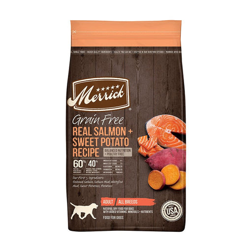 Photo of Merrick Pet Care-Merrick Grain-Free Dry Dog Food-Real Salmon & Sweet Potato-10 lb-from Pet Wish Pros