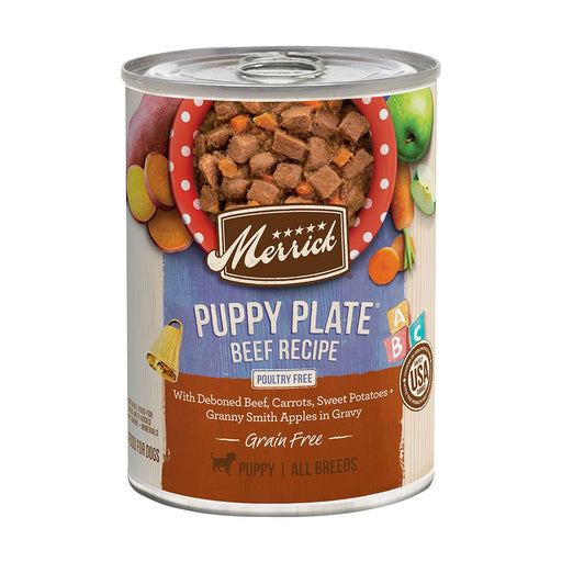 Photo of Merrick Pet Care-Merrick Grain-Free Puppy Plate Canned Dog Food-Beef Recipe-(12.7 oz) [12 count]-from Pet Wish Pros