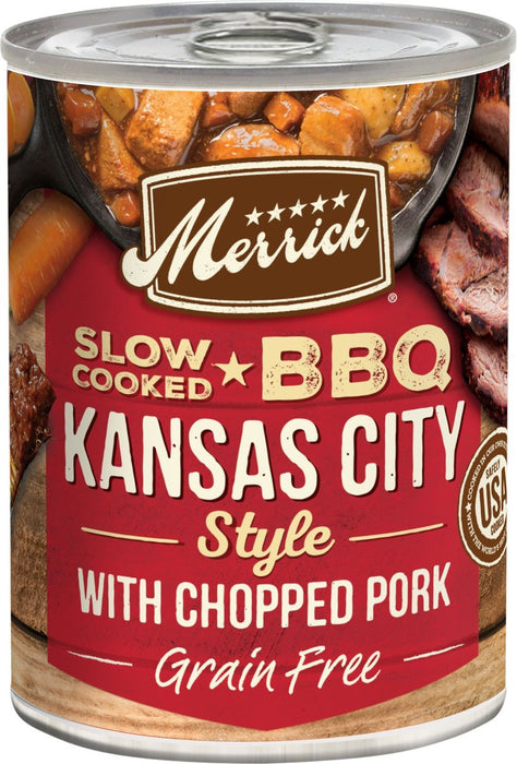 Photo of Merrick Pet Care-Merrick Grain-Free Slow-Cooked BBQ Canned Dog Food-Kansas City Style with Chopped Pork-(12.7 oz) [12 count]-from Pet Wish Pros