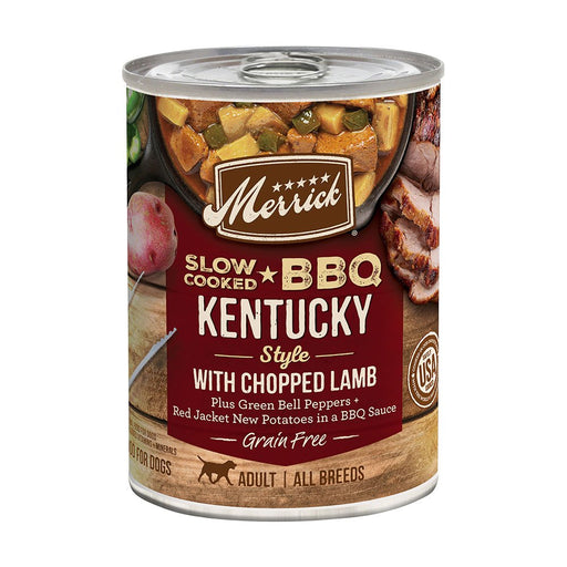 Photo of Merrick Pet Care-Merrick Grain-Free Slow-Cooked BBQ Canned Dog Food-Kentucky Style with Chopped Lamb-(12.7 oz) [12 count]-from Pet Wish Pros