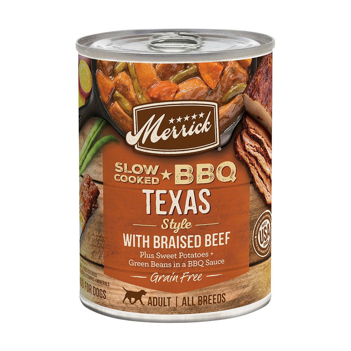 Photo of Merrick Pet Care-Merrick Grain-Free Slow-Cooked BBQ Canned Dog Food-Texas Style with Braised Beef-(12.7 oz) [12 count]-from Pet Wish Pros