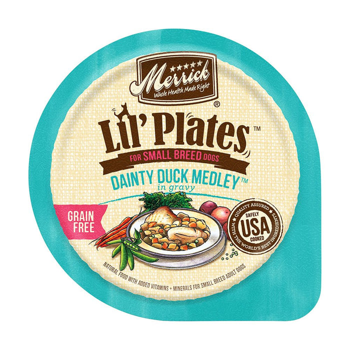 Photo of Merrick Pet Care-Merrick Lil' Plates Grain-Free Adult Small Breed Wet Dog Food-Dainty Duck Medley-(3.5 oz) [12 count]-from Pet Wish Pros