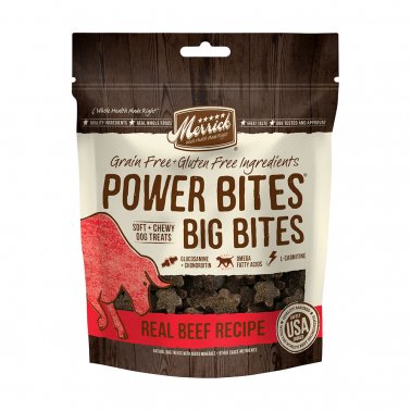 Photo of Merrick Pet Care-Merrick Power Bites Big Bites Grain-Free Soft and Chewy Dog Treats-Real Beef-6 oz-from Pet Wish Pros