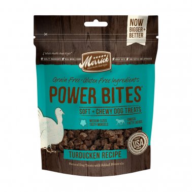 Photo of Merrick Pet Care-Merrick Power Bites Grain-Free Soft and Chewy Dog Treats-Turducken-6 oz-from Pet Wish Pros