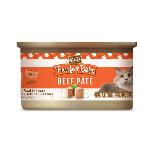 Photo of Merrick Pet Care-Merrick Purrfect Bistro Grain-Free Canned Cat Food-Beef Pate-(3 oz) [24 count]-from Pet Wish Pros