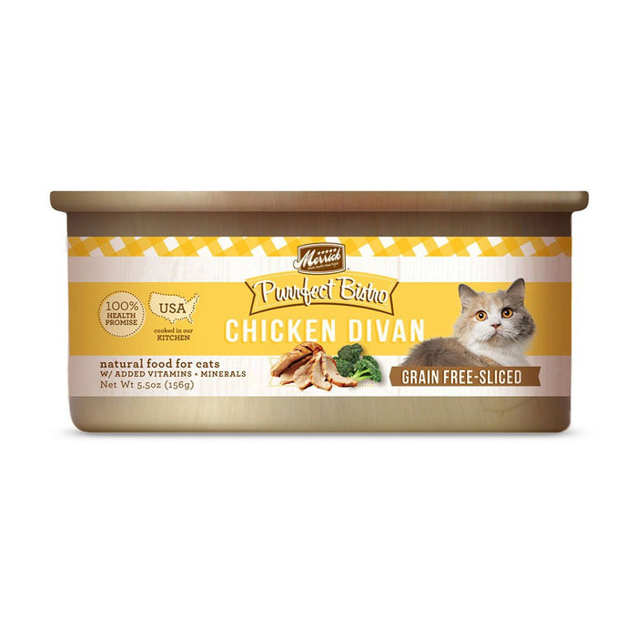 Photo of Merrick Pet Care-Merrick Purrfect Bistro Grain-Free Canned Cat Food-Chicken Divan Morsels-(5.5 oz) [24 count]-from Pet Wish Pros