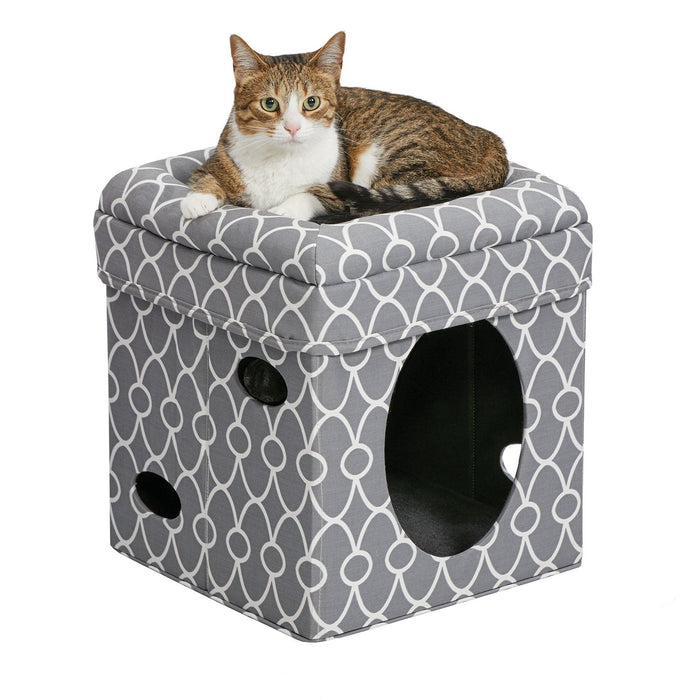 Photo of MidWest Homes for Pets-MidWest Homes for Pets Curious Cat Cube-Gray Geo-from Pet Wish Pros
