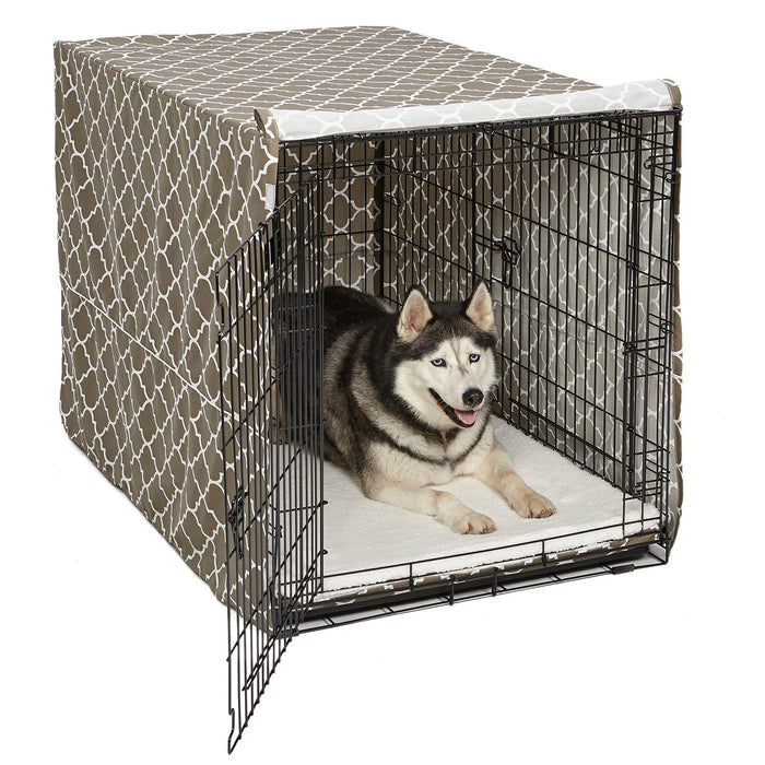 Photo of MidWest Homes for Pets-MidWest Homes for Pets QuietTime Defender Covella Dog Crate Cover-30 in x 19 in x 21 in-Brown-from Pet Wish Pros