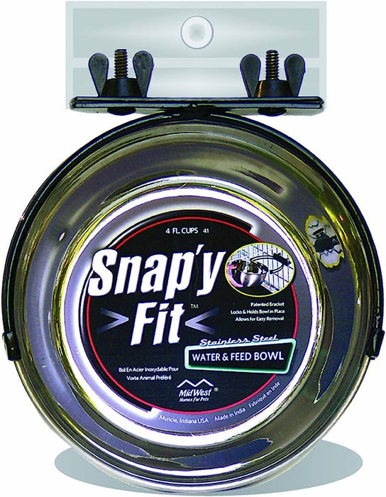 Photo of MidWest Homes for Pets-MidWest Homes for Pets Stainless Steel Snap'y Fit Water and Feed Bowl-10 oz-from Pet Wish Pros