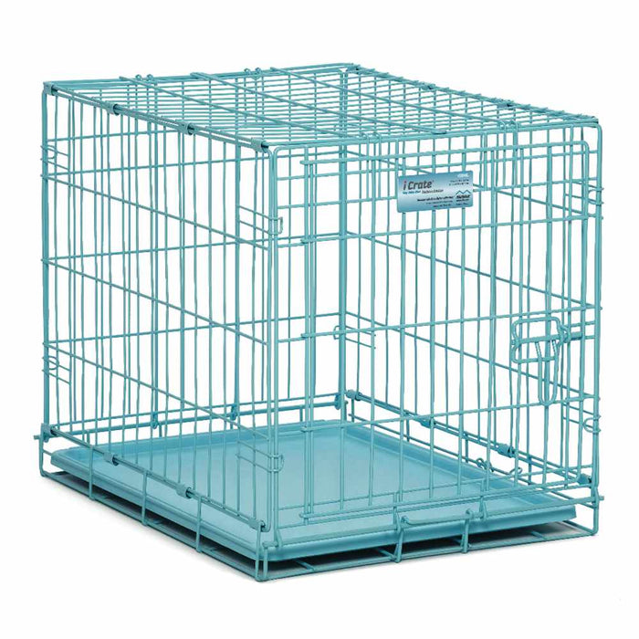 Photo of Midwest Homes for Pets-MidWest Homes for Pets iCrate Single Door Dog Crate-24Inx18Inx19 in-Blue-from Pet Wish Pros