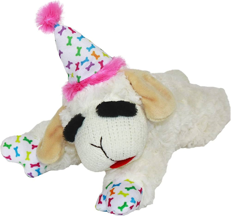 Photo of Multipet International-Multipet Lamb Chop With Birthday Hat Dog Toy-Pack of 1-from Pet Wish Pros