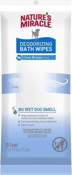 Photo of Nature's Miracle-Nature's Miracle Deodorizing Bath Wipes-Clean Breeze-25 count-from Pet Wish Pros