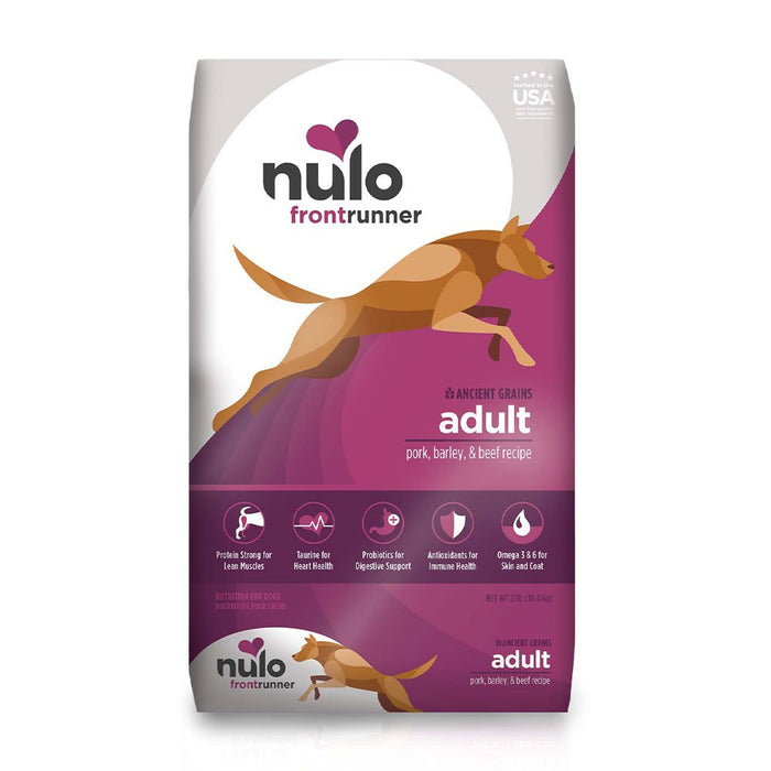 Photo of Nulo-Nulo Frontrunner High Meat Kibble Dry Dog Food-Pork, Barley, & Beef-23 lb-from Pet Wish Pros