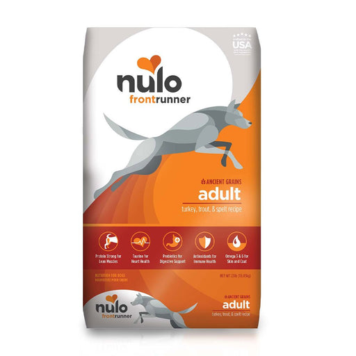 Photo of Nulo-Nulo Frontrunner High Meat Kibble Dry Dog Food-Turkey, Trout, & Spelt-23 lb-from Pet Wish Pros