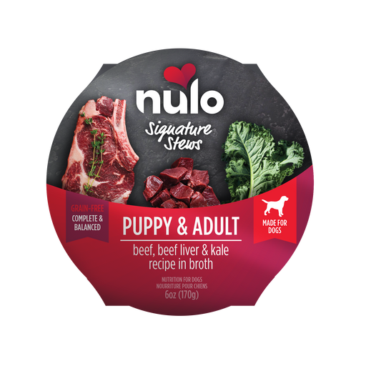 Photo of Nulo-Nulo Signature Stews in Broth for Puppy & Adult Dogs-Beef, Beef Liver, & Kale-(6 oz) [16 count]-from Pet Wish Pros