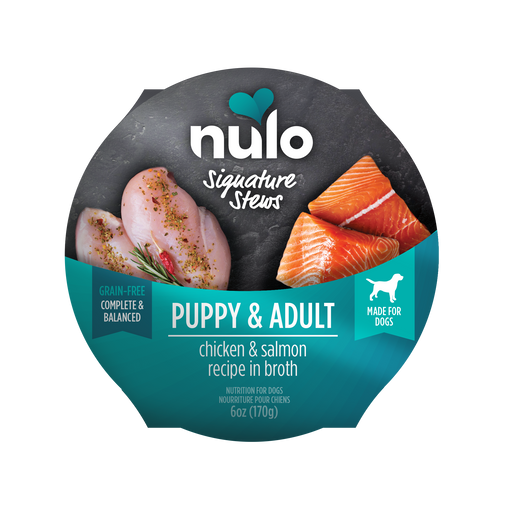 Photo of Nulo-Nulo Signature Stews in Broth for Puppy & Adult Dogs-Chicken & Salmon-(6 oz) [16 count]-from Pet Wish Pros