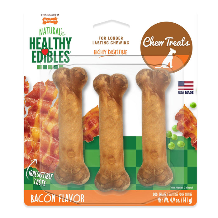 Photo of Nylabone-Nylabone Healthy Edibles Longer Lasting Treats-Regular-Bacon-3 count-from Pet Wish Pros