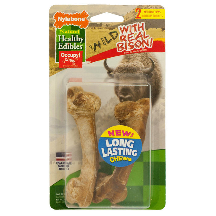 Photo of Nylabone-Nylabone Healthy Edibles Wild Chew Treats-Medium (2 count)-Bison-from Pet Wish Pros