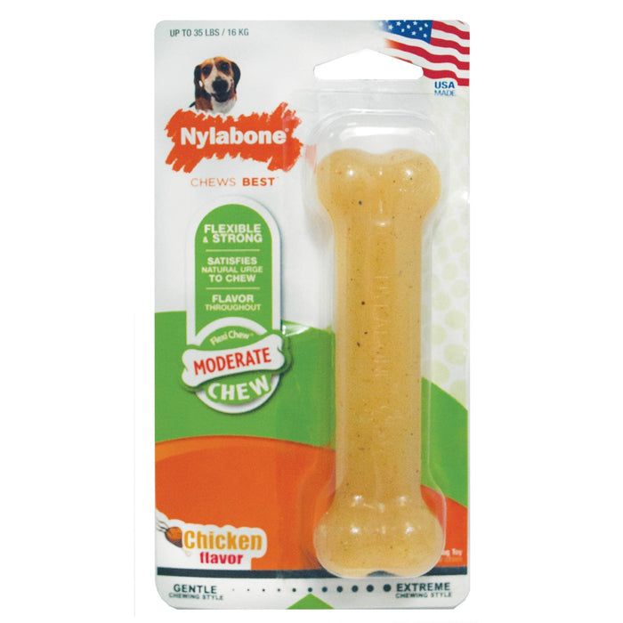 Photo of Nylabone-Nylabone Moderate Chew Dog Chew Toy-Medium (1 count)-Chicken-from Pet Wish Pros