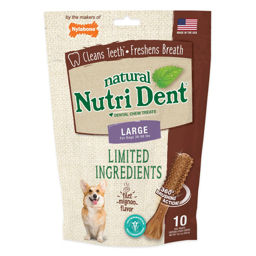 Photo of Nylabone-Nylabone Nutri Dent Limited Ingredient Dental Chews-Large-Filet Mignon-10 count-from Pet Wish Pros