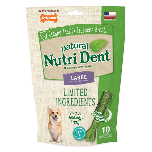 Photo of Nylabone-Nylabone Nutri Dent Limited Ingredient Dental Chews-Large-Fresh Breath-10 count-from Pet Wish Pros