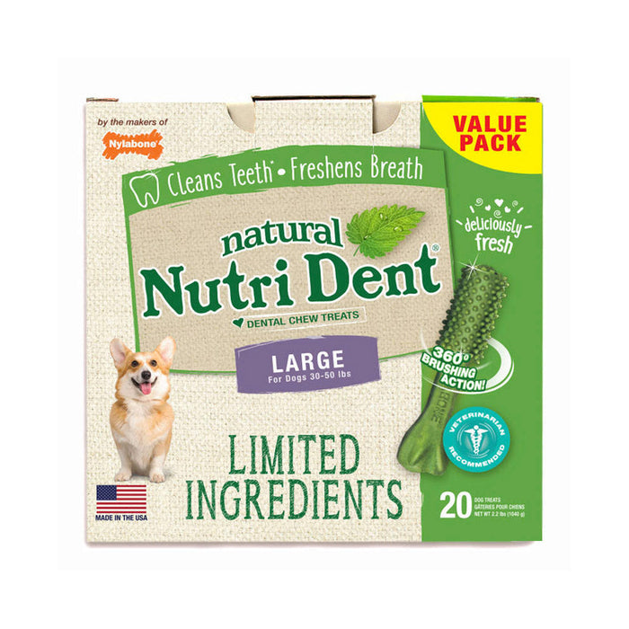 Photo of Nylabone-Nylabone Nutri Dent Limited Ingredient Dental Chews-Large-Fresh Breath-20 count-from Pet Wish Pros