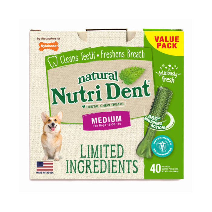 Photo of Nylabone-Nylabone Nutri Dent Limited Ingredient Dental Chews-Medium-Fresh Breath-40 count-from Pet Wish Pros