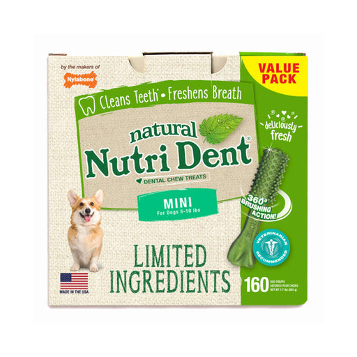 Photo of Nylabone-Nylabone Nutri Dent Limited Ingredient Dental Chews-Mini-Fresh Breath-160 count-from Pet Wish Pros