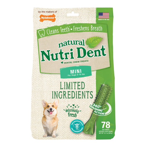 Photo of Nylabone-Nylabone Nutri Dent Limited Ingredient Dental Chews-Mini-Fresh Breath-78 count-from Pet Wish Pros