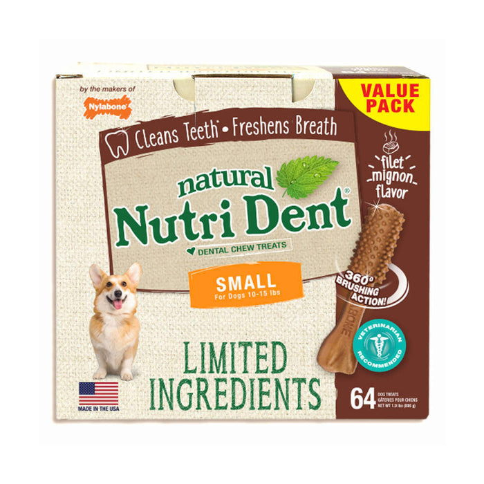 Photo of Nylabone-Nylabone Nutri Dent Limited Ingredient Dental Chews-Small-Filet Mignon-64 count-from Pet Wish Pros