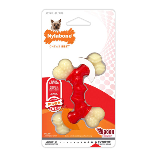 Photo of Nylabone-Nylabone Power Chew Double Bone Bacon Chew Toy-Petite-from Pet Wish Pros