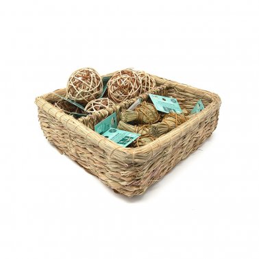 Photo of Oxbow Animal Health-Oxbow Animal Health Enriched Life Deluxe Hay Wrap & Rattan Ball Basket-Pack of 1-from Pet Wish Pros