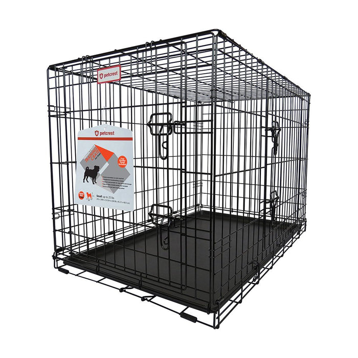 Photo of Petcrest-Petcrest Dog Crate-Double Door-Black-24 in x 18 in x 19 in-from Pet Wish Pros