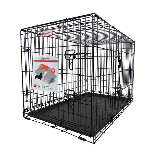 Photo of Petcrest-Petcrest Dog Crate-Double Door-Black-30 in x 19 in x 21 in-from Pet Wish Pros