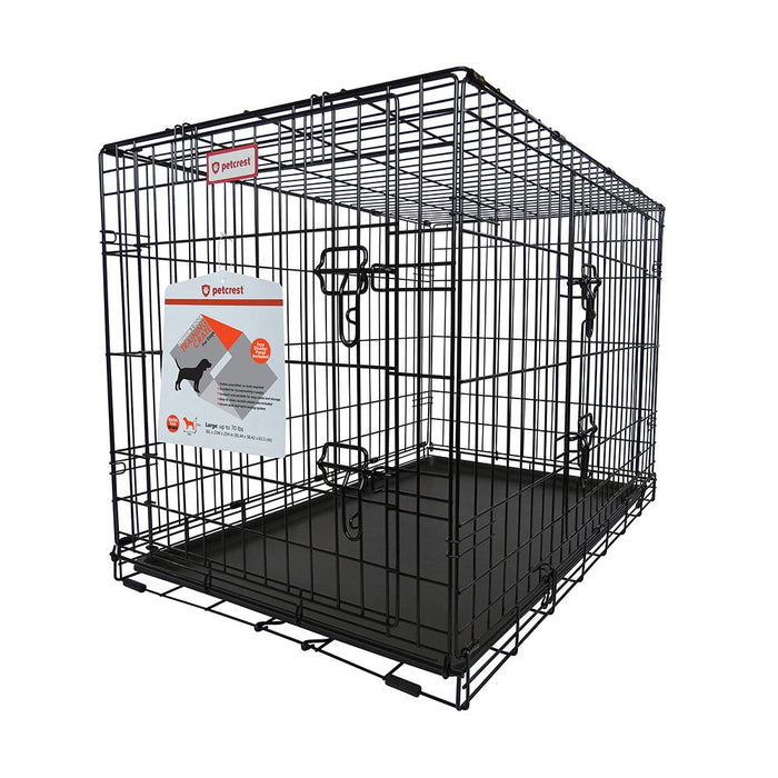 Photo of Petcrest-Petcrest Dog Crate-Double Door-Black-36 in x 22 in x 25 in-from Pet Wish Pros