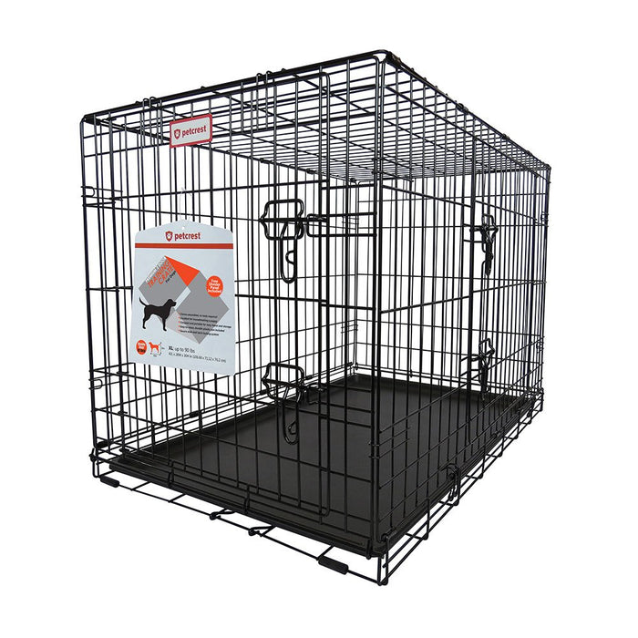 Photo of Petcrest-Petcrest Dog Crate-Double Door-Black-42 x 28 x 30 in-from Pet Wish Pros