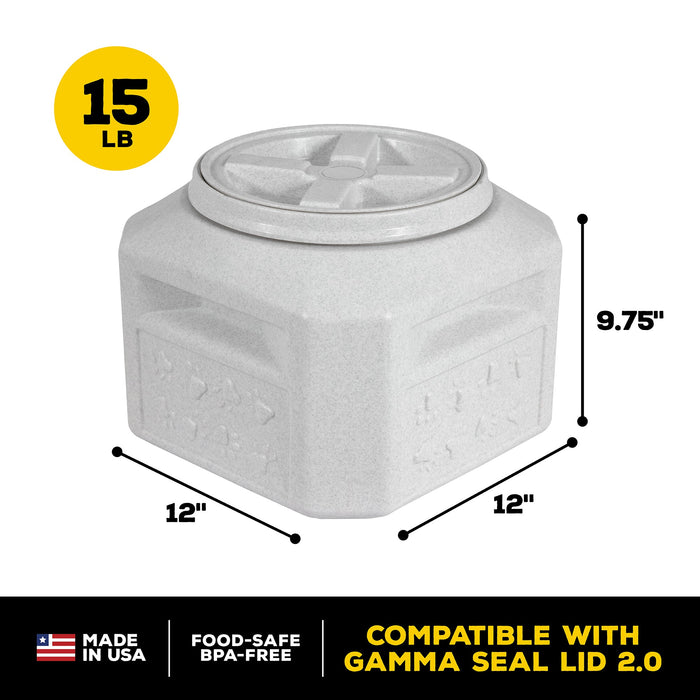 Photo of Petmate-Vittles Vault Pawprint Outback Food Storage Container-Granite Stone-15 Lb-from Pet Wish Pros